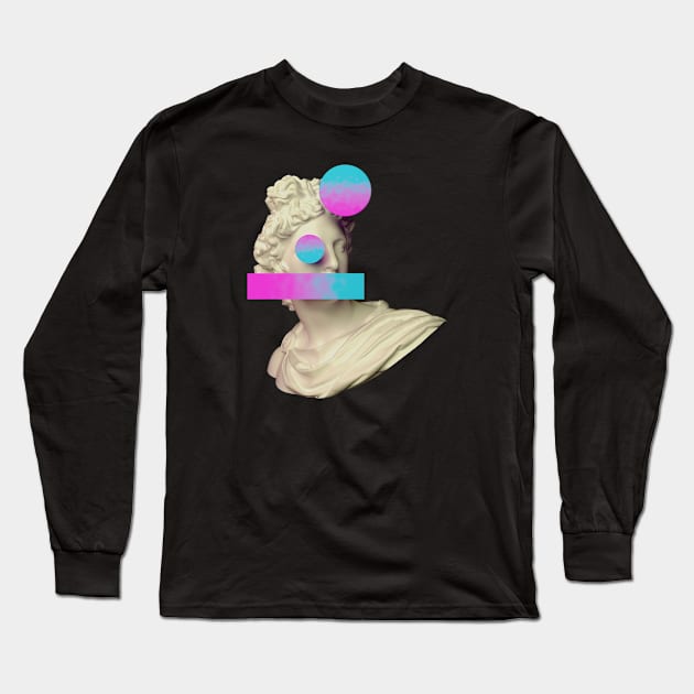 NFT Statue - Vapor Wave Long Sleeve T-Shirt by info@dopositive.co.uk